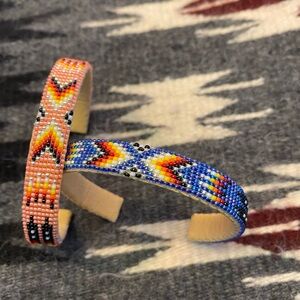 Brand new authentic Native American 9 row beaded 1/2 inch cuff bracelets.